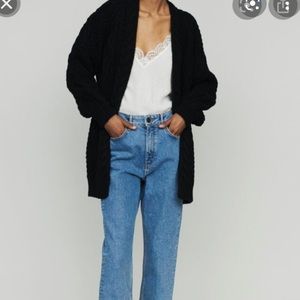 (SALE) Maje Mouffle Cardigan in Black (size 38, M, 2), Like New